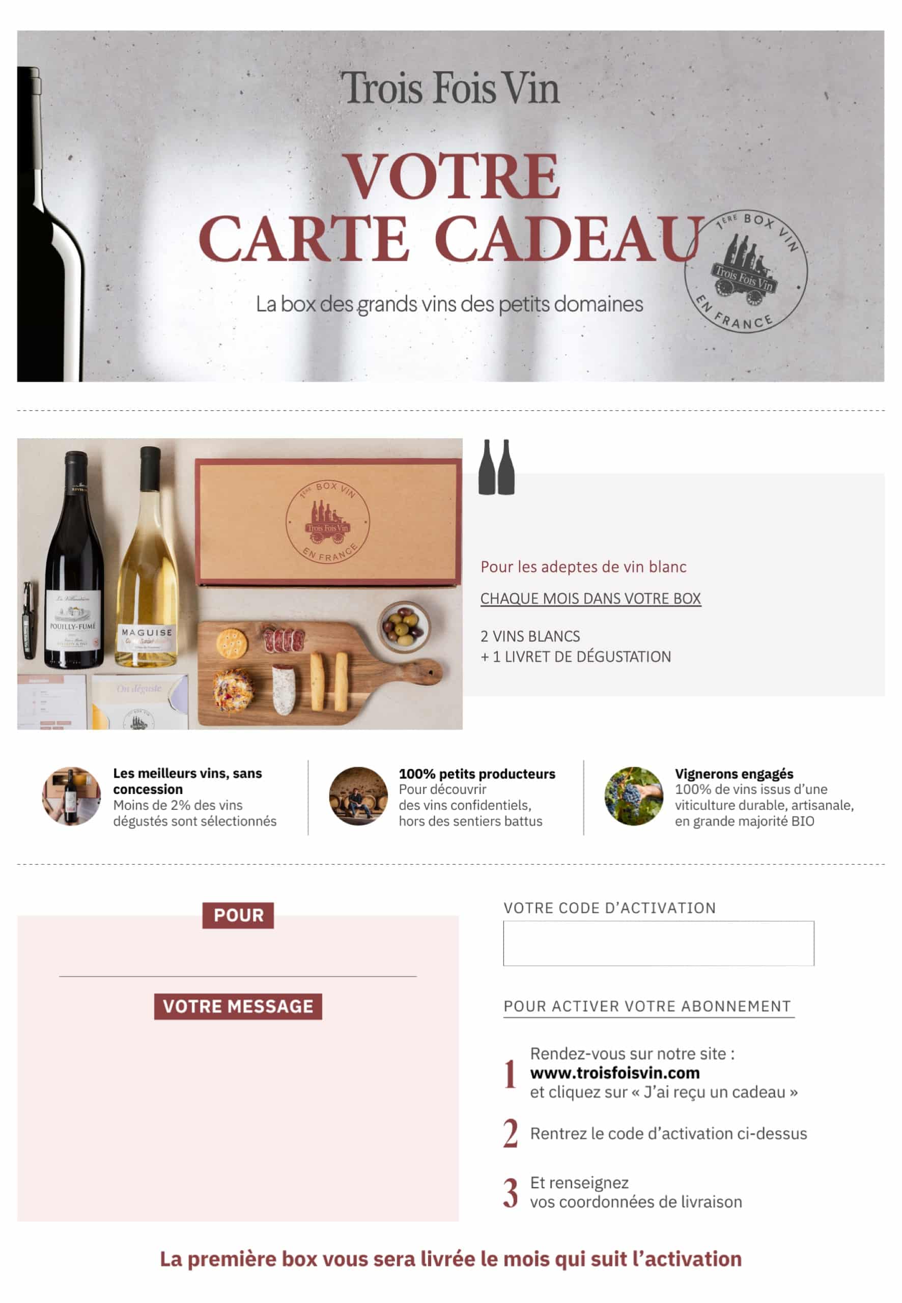 carte cadeau abonnement box vin