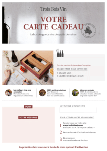 carte cadeau coffret vin abonnement